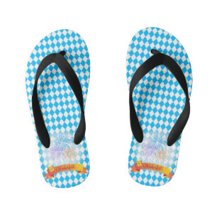 OKTOBERFEST Bierfest-Dekoration Blaues Muster Kinderbadesandalen