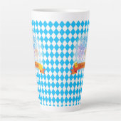 OKTOBERFEST Bierfestival Blaubayerische Flagge Milchtasse (Vorderseite)