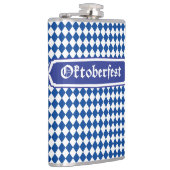 OKTOBERFEST Bierfestival Dekoration Blaues Muster Flachmann (Rechts)