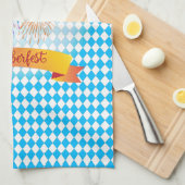 OKTOBERFEST Bierfestival Dekoration Blaues Muster Geschirrtuch (Viertel Falte)