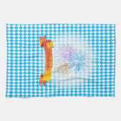 OKTOBERFEST Bierfestival Dekoration Blaues Muster Geschirrtuch (Horizontal)