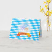 OKTOBERFEST Bierfestival Dekoration Blaues Muster Karte (Gelbe Blume)