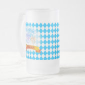 OKTOBERFEST Bierfestival Dekoration Blaues Muster Mattglas Bierglas (Vorderseite Links)
