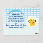 OKTOBERFEST Bierfestival Dekoration Blaues Muster Postkarte (Rückseite)