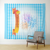 OKTOBERFEST Bierfestival Dekoration Blaues Muster Wandteppich (Beispiel (Horizontal))