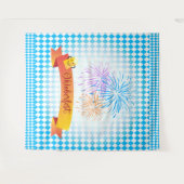 OKTOBERFEST Bierfestival Dekoration Blaues Muster Wandteppich (Vorderseite (Horizontal))