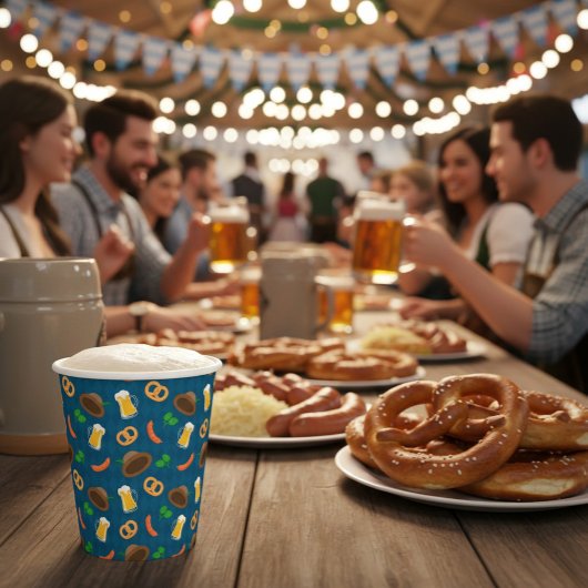 Oktoberfest-Biersorte, Bretzel- und Wurstmuster Pappbecher