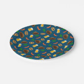 Oktoberfest-Biersorte, Bretzel- und Wurstmuster Pappteller (Schrägansicht)