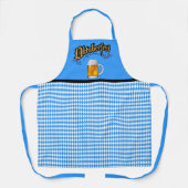 Oktoberfest Blau und Weißer Bier Schürze (Vorderseite)