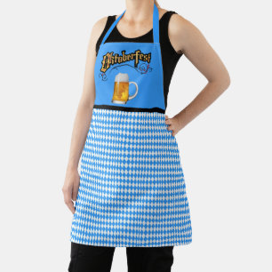 Oktoberfest Blau und Weißer Bier Schürze