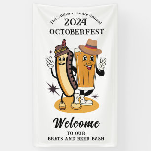 Oktoberfest Brands und Bierfall-Party Retro Banner