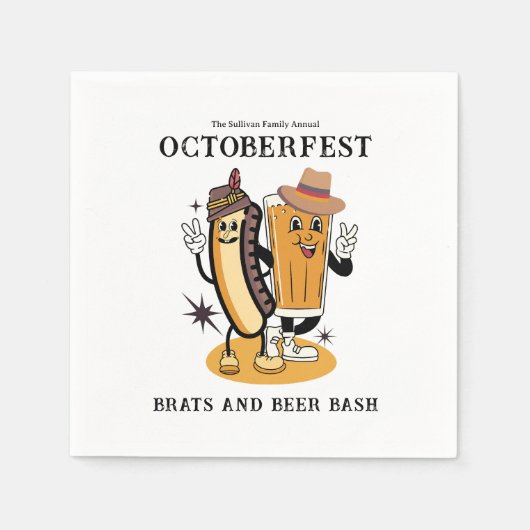Oktoberfest Brands und Bierfall-Party Retro Serviette (Vorderseite)
