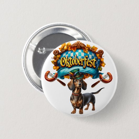 Oktoberfest-Dackel Button (Vorne & Hinten)