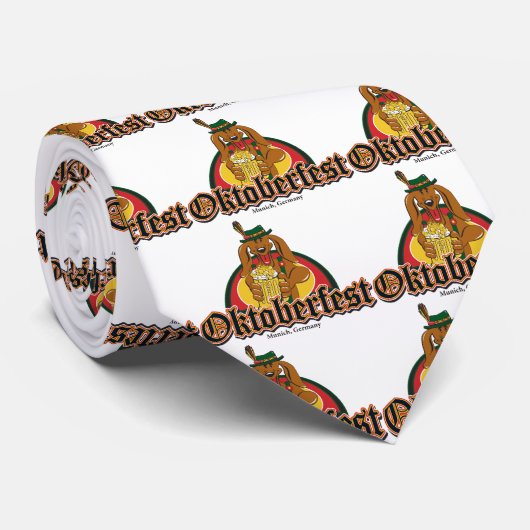 Oktoberfest-Dackel Krawatte (Gerollt)