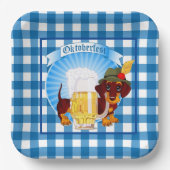 Oktoberfest-Dackel Pappteller (Vorderseite)