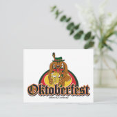 Oktoberfest-Dackel Postkarte (Stehend Vorderseite)