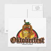 Oktoberfest-Dackel Postkarte (Vorne/Hinten)