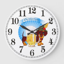 Oktoberfest-Dackel-Runde (große Wall-Uhr)