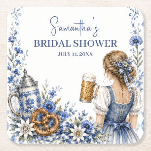 Oktoberfest Deutsche Bier Brezel Junggesellinnenab Rechteckiger Pappuntersetzer