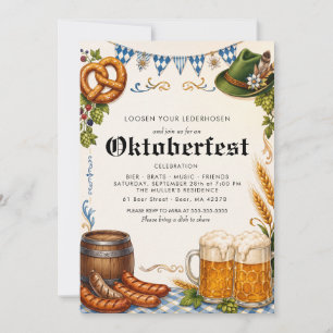 Oktoberfest Deutsche Festival Bier Bayerisch Einladung