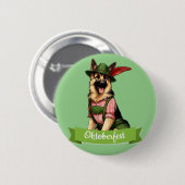 Oktoberfest Deutscher Schäferhund Button (Vorne & Hinten)