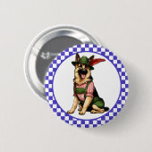 Oktoberfest Deutscher Schäferhund Button (Vorne & Hinten)