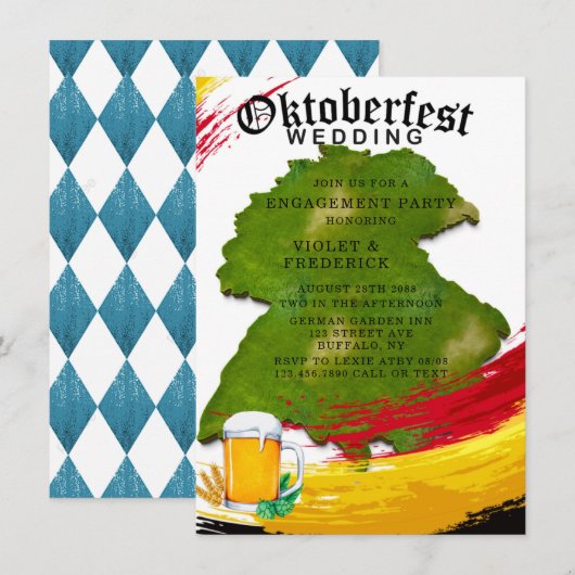 Oktoberfest Deutschland Karte Engagement Partei (Vorne/Hinten)