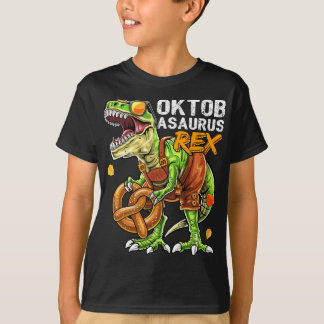 Oktoberfest Dinosaurier Lederhosen Bayerisches Kos T-Shirt