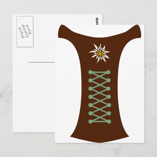 Oktoberfest Dirndl Postkarte (Vorne/Hinten)