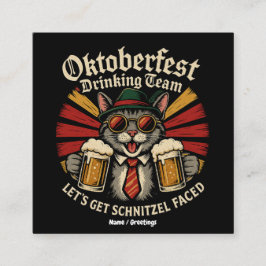 Oktoberfest Drinking Team Lasse Schnitzel konfront Quadratische Visitenkarte