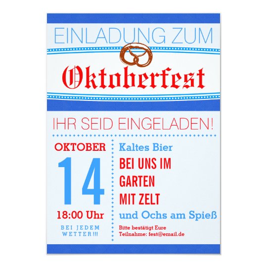 Oktoberfest Einladung Dezent Zazzle De