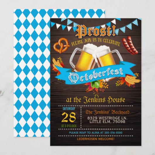Oktoberfest-Einladung Einladung (Vorne/Hinten)