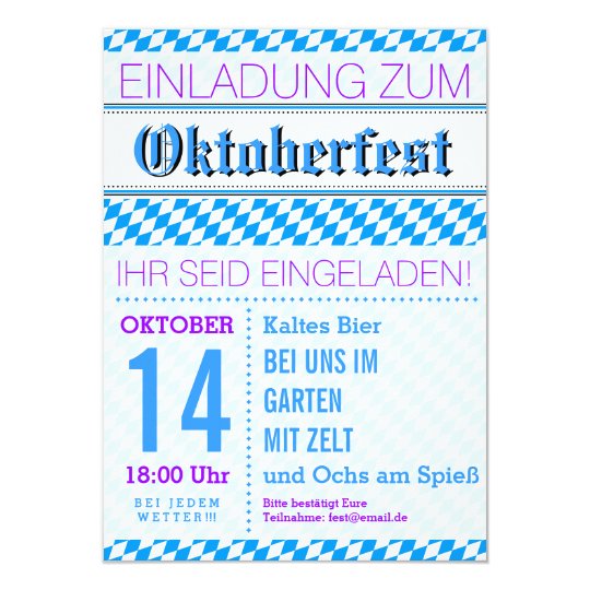 Oktoberfest Einladung Rauten