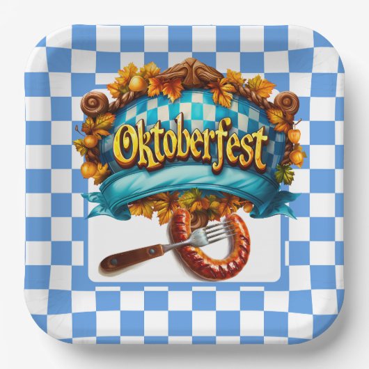 Oktoberfest Festmahl Pappteller (Vorderseite)