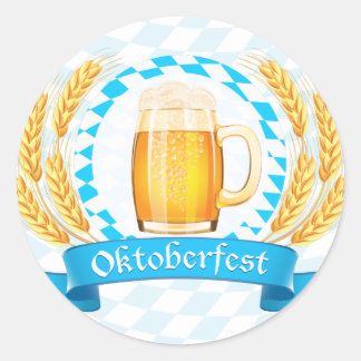 Oktoberfest Frothy Beer Tasse Runder Aufkleber