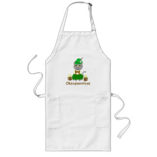 Oktoberfest Funny Cat Cartoon Kunst, Dichtung und Lange Schürze