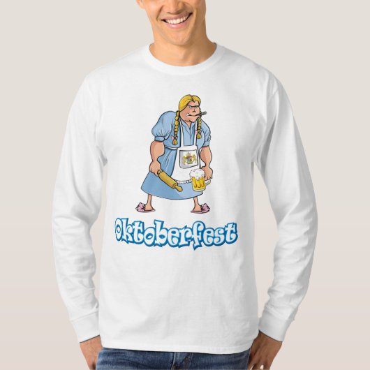 Oktoberfest Funny Drag Queen Beer Waitress T - Shi T-Shirt (Vorderseite)