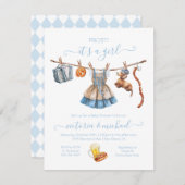 Oktoberfest Girl Babydusche Einladung (Vorne/Hinten)