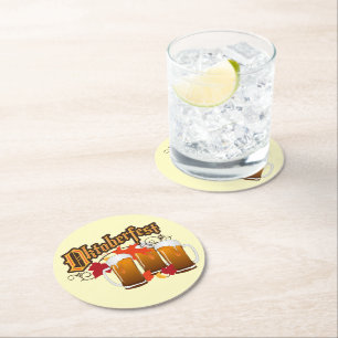 Oktoberfest Herbstbier Runder Pappuntersetzer