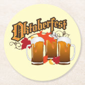 Oktoberfest Herbstbier Runder Pappuntersetzer (Vorderseite)