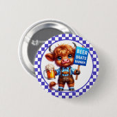 Oktoberfest Highland-Kuh  Button (Vorne & Hinten)