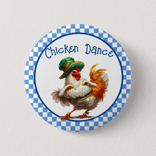 Oktoberfest Hühner Tanz Button (Vorderseite)