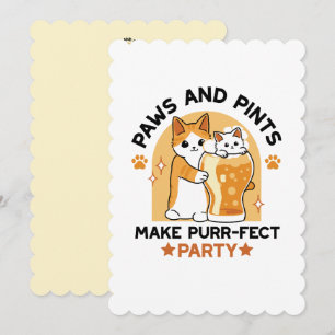 Oktoberfest Katzenparty Pfoten und Pints Feiertagskarte