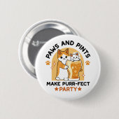 Oktoberfest Katzenpfeifen und Party Button (Vorne & Hinten)