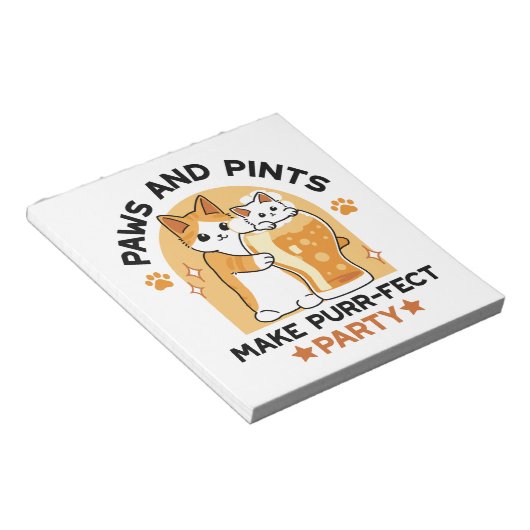 Oktoberfest Katzenpfeifen und Party Notizblock (angewinkelt)