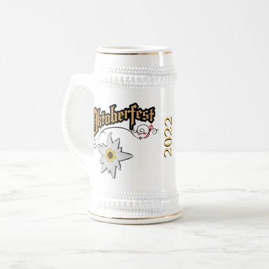 Oktoberfest Keramik Beer Stein Bierglas (Vorderseite Links)