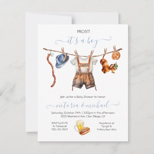 Oktoberfest Kinderdusche Einladung (Vorderseite)