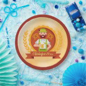 Oktoberfest Mann in Almhut mit Bier Pappteller (Party)