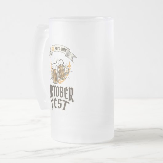 Oktoberfest Mattglas Bierglas (Vorderseite Links)