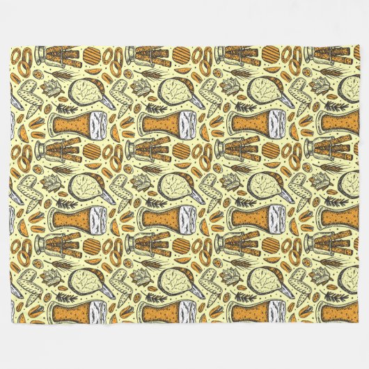 Oktoberfest-Menü Fleecedecke (Vorderseite (Horizontal))